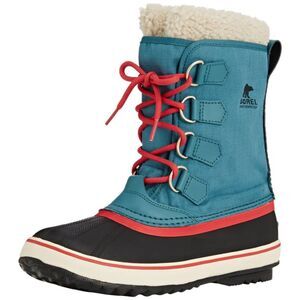 Sorel | Winter Carnival Waterproof Canvas Sherpa Snow Boots in Blue/Red | Size 7